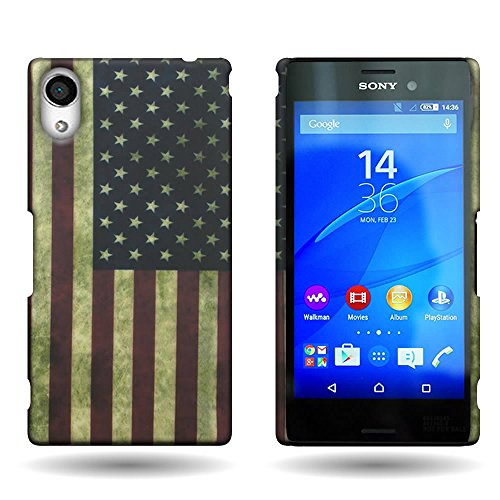 Sony Xperia M4 Aqua Case, Back Cover Protector [CoverON Slender Fit] Slim Shell with Unique Image [Hard Plastic Shield] Phone Cover Case for Sony Xperia M4 Aqua - American Flag, Patriot Design