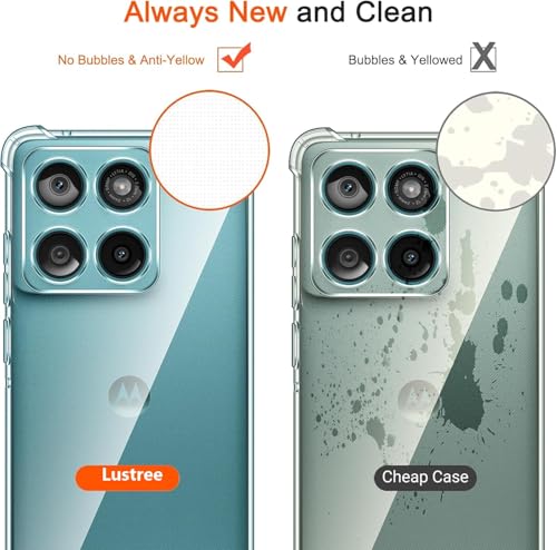 Image of Lustree Back Cover Transparent Case Compatible with Motorola Edge 60 Fusn | Clear TPU Shockproof Case with Four Corner Protection & Raised Camera Guard | Slim Protective Cover