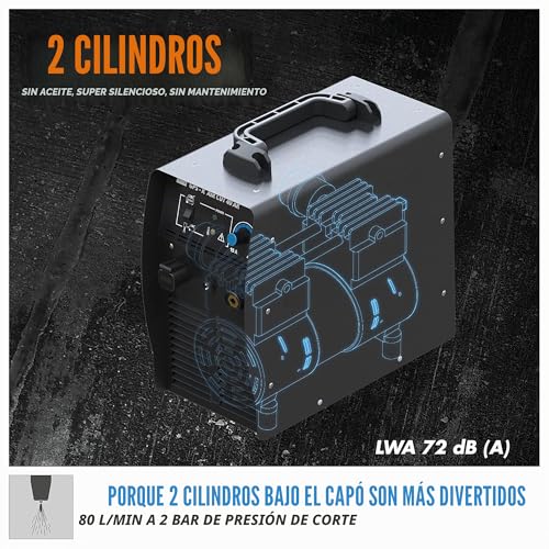 Cortador de plasma con compresor integrado Güde GPS-K de 2,5 m antorcha 7