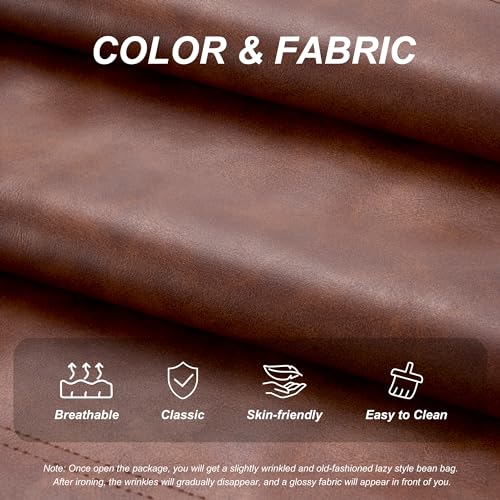 Hobestluk YS02-036 Bean Bag Chair Giant Bean Bag Sofa Memory Foam Bean Bag Chairs For Adults, Bean Bag Sofa Sack Faux Leather Bean Bag thumb #4