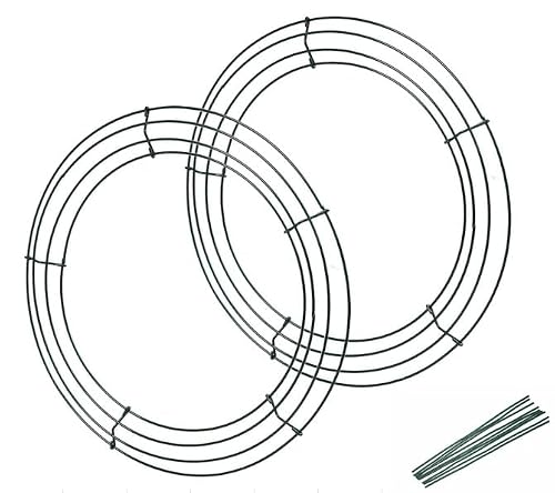 ZUDAY 2 Pieces 14 inch Metal Wire Wreath Form with