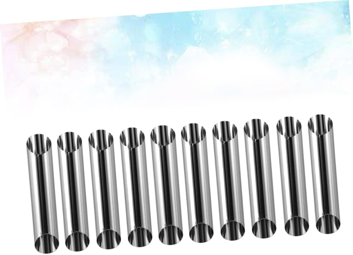 Cabilock 10pcs Cannoli Tube Molds Stainless Steel Cylindrical for Baking and Decorating