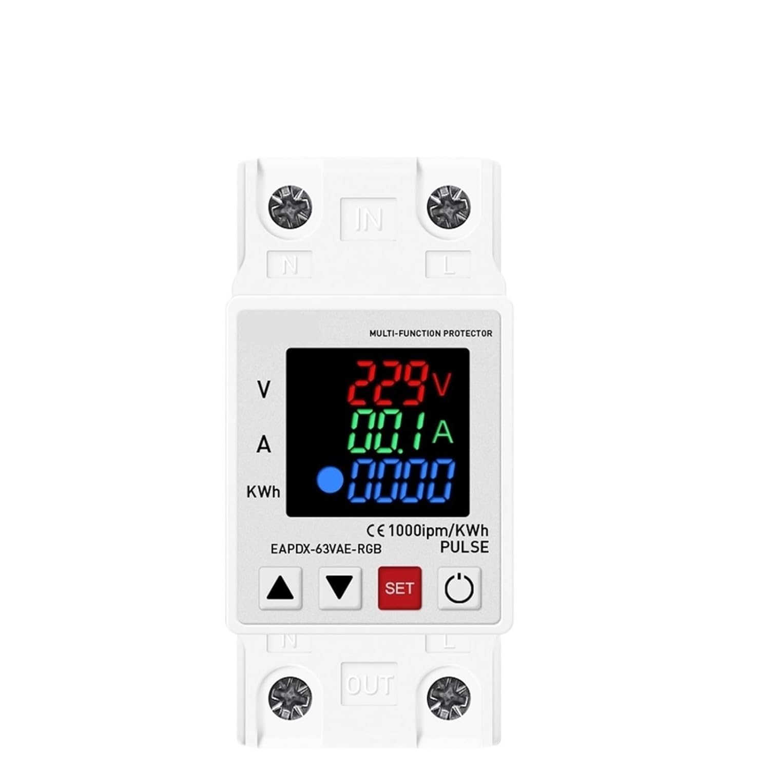 Din Rail Dual Display Adjustable Over Voltage Current And Under Vo