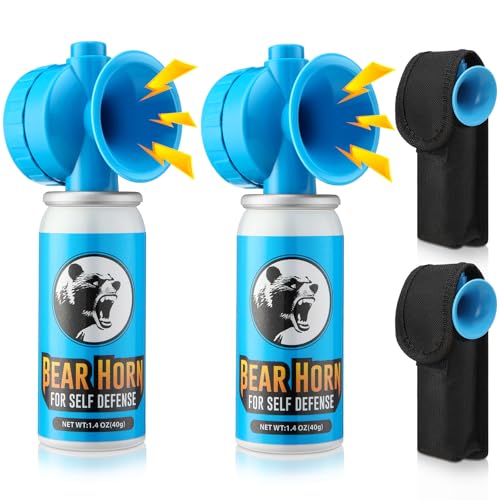 1.4oz Bear Horn Self Defense 123dB Loud Air Horn Audible up to 1/2 Mile Safety Air Horn for Wild Animals Bear Alarm for Hiking Climbing Camping and Outdoor Protection