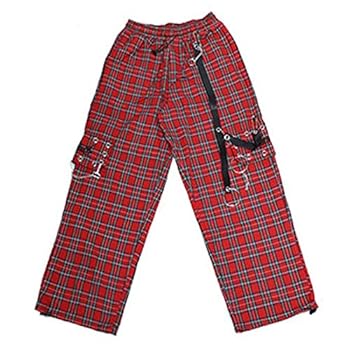 パンツ Plaid Cargo Pants 36 OTFTHPCW Punk Cargo Pants Women Harajuku Red Plaid Pant Hip