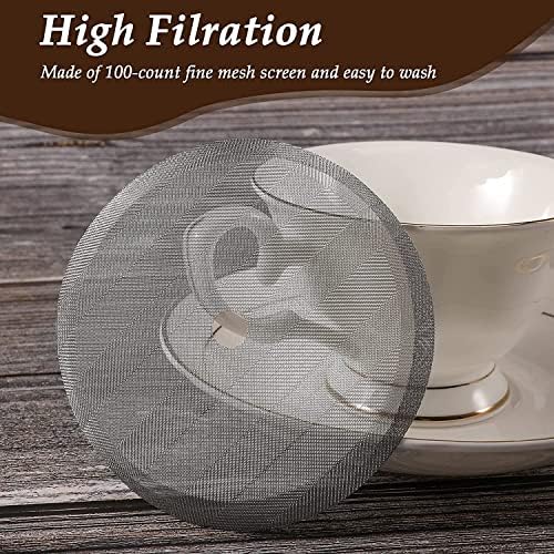 6 Pack 2.55inches Cafetiere Mesh Coffee Press Filter Mesh Replacement Stainless Steel Cafetiere Filter Mesh for Cafetiere 12 OZ (2.55inch / 350ml / 12oz)