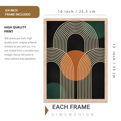 Image of kotart Boho Art Home Decoration Painting | Aesthetic Paintings With Frame For Living Room Bed Room Hotel Wall Decor Digital Reprint Set of 3 (10X13 inch)