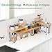 3 Tier Corner Shelf Bamboo Countertop Organizer Bookshelf Display Shelves Space Saving Rack for Living Room, Kitchen, Office (with Hooks)