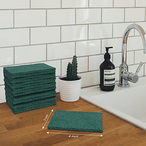 Image of 100-Pack Heavy Duty Green Scouring Pads 4x6 Inch | Reusable Non-Scratch Scrub Pads for Kitchen, Dishes, Pots, Pans, Grills & Household Cleaning | Multipurpose Scrubbers for Tough Stains