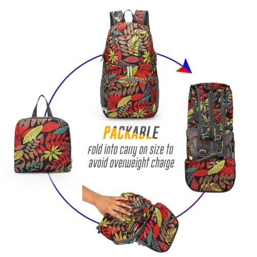 Mochila plegable liviana deportiva para senderismo roja miniatura 6