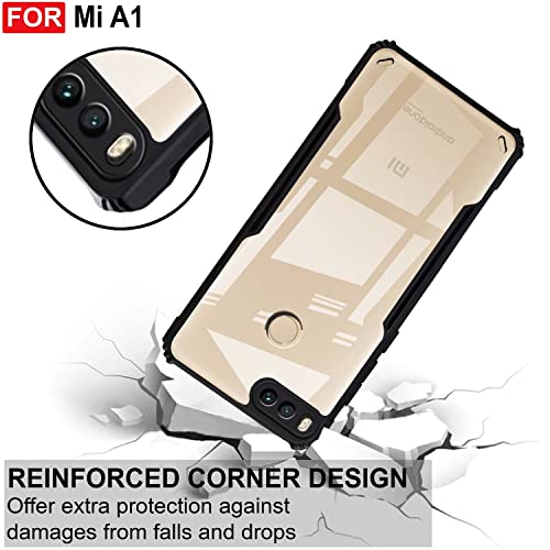 Image of Zapcase Back Case Cover for Mi A1 | Compatible for Mi A1 Back Case Cover | Clear Case with Camera Protection | (TPU + PC | Matte Black)
