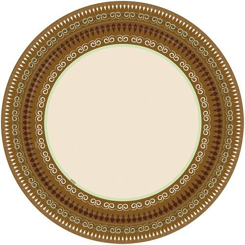 Hanna K. Signature Collection 18 Count Earth Tones Paper Plates, 10.25-Inch