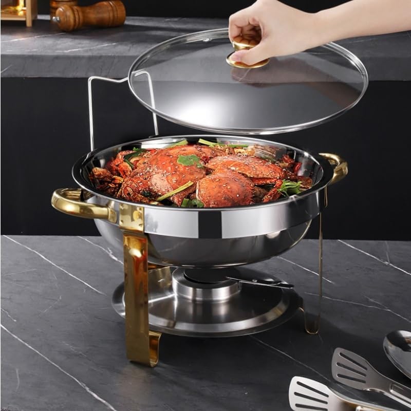 Platos de frotamiento for buffet, paquete de 2, acero inoxidable buffetera