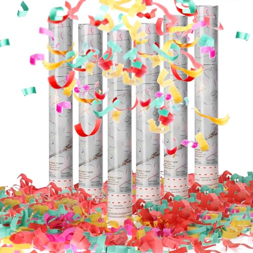 KONFETTI KANONE: Party Popper Set per una grande festa, adatto per una varietà di occasioni come Capodanno, compleanno, matrimoni, feste e altro!