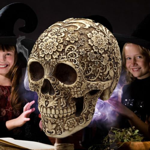 Cabezas de calaveras para escritorio en Halloween creando un ambiente terrorífico en casa 7