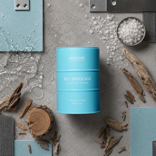 Image of M&SENSE Sea Minerals Scented Candles Ocean, 11.3oz | Aromatherapy Summer Candle, Stress Relief Meditation Relaxing, Housewarming Gifts for Women Men, 70 Hour Long Burning