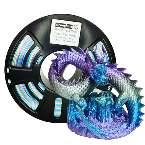 Stronghero3D PLA 3D Printer Filament 1.75mm EX31 Rainbow 1kg(2.2lbs) for ender3 Anycubic