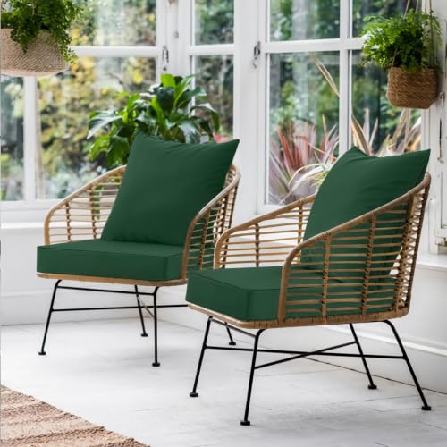 Image of Favoyard Outdoor Patio Seat Cushion Set, 22x24 Inch, Water & Fade Resistant