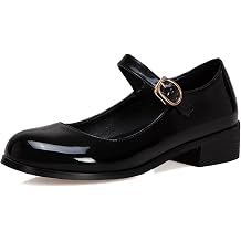 Bellirala Womens Patent Mary Jane Flats Closed Toe Comfortable Shoes