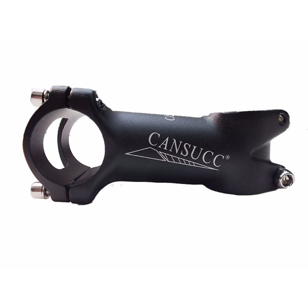 CANSUCC Bicycle Stem 31.8 × 60mm FOMTOR Mountain Bicycle Handlebar Stem Riser Suitable for Road Cycling MTB BMX (Black, Aluminum Alloy)