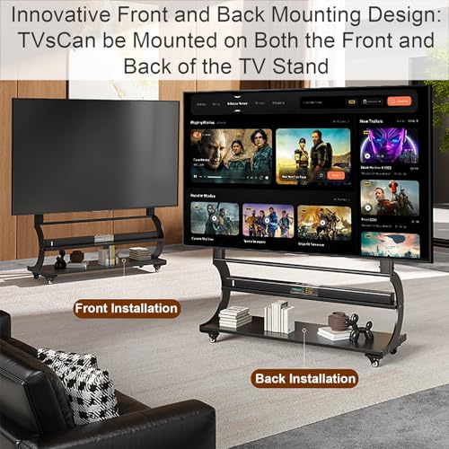 Soporte móvil para TV de 50-120 pulgadas con ruedas y estantes miniatura 3