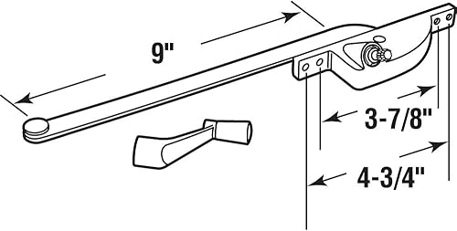 Miniatura 2 de Prime-Line H 4291 Operador de marco de acero, brazo de 9 pulgadas, carcasa de lágrima, bronce, derecho (paquete individual)