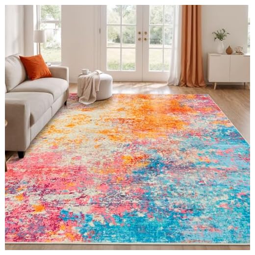 Rugflix Colorful Rainbow Area Rug