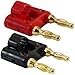 GLS Audio Gold Banana Plug Speaker Connectors Dual Tip Banana Plugs Banana Clips - NOTE: .75