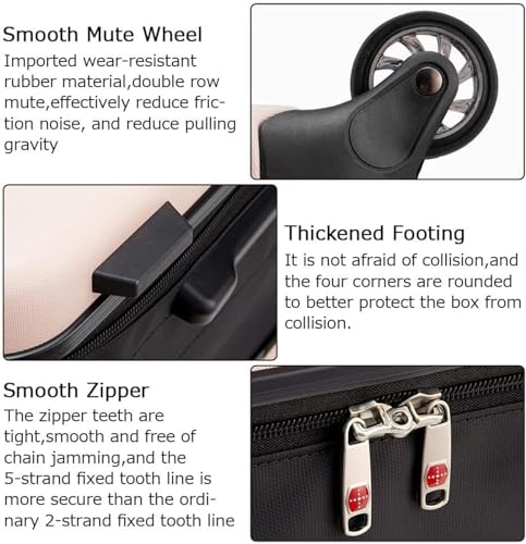 Suitcase Collapsible Carry On Luggage Robust and Durable Suitcases with Wheels Travel Suitcase Luggage(A,24inch)3