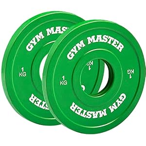 GYM MASTER Pair of 2″ Coloured Rubber Fractional Change Plates for Olympic Barbell Weight Lifting