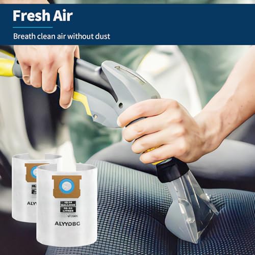 Image of for 2-1 /2 inch Port Shop Vac Bags 10-14 Gallon, Type F 90662 9066200 9066233; Type I 90672 9067200 9067233; VF2005, High Efficiency Disposable Fine Dust Collection Vacuum Filter Bags (5 Pack)