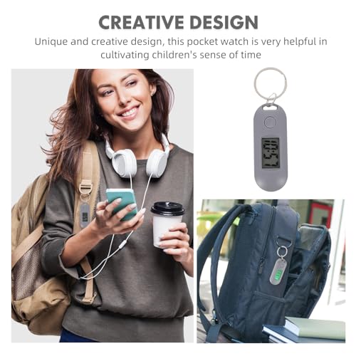 Uhr Schlüsselanhänger Digitaluhr Taschenuhr Hängeuhr Fob Uhr Pflegeuhr Schlüsselbund Uhr Schwesternuhr Tasche Anhänger für Pflege Arzt Student Grau