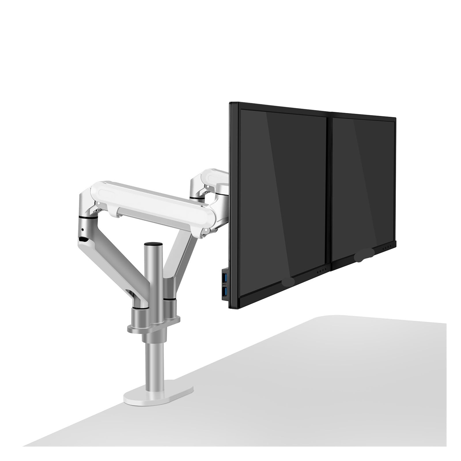 Ikpgbzxm One Color Desktop 17-32" Dual Monitor Mounting Arm(Silver Grey)