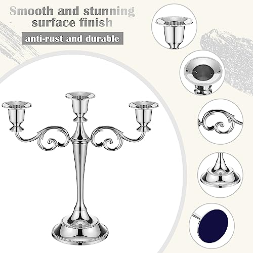 Bougeoir gothique argenté Dandat lot de 3 pour décoration de mariage - 8