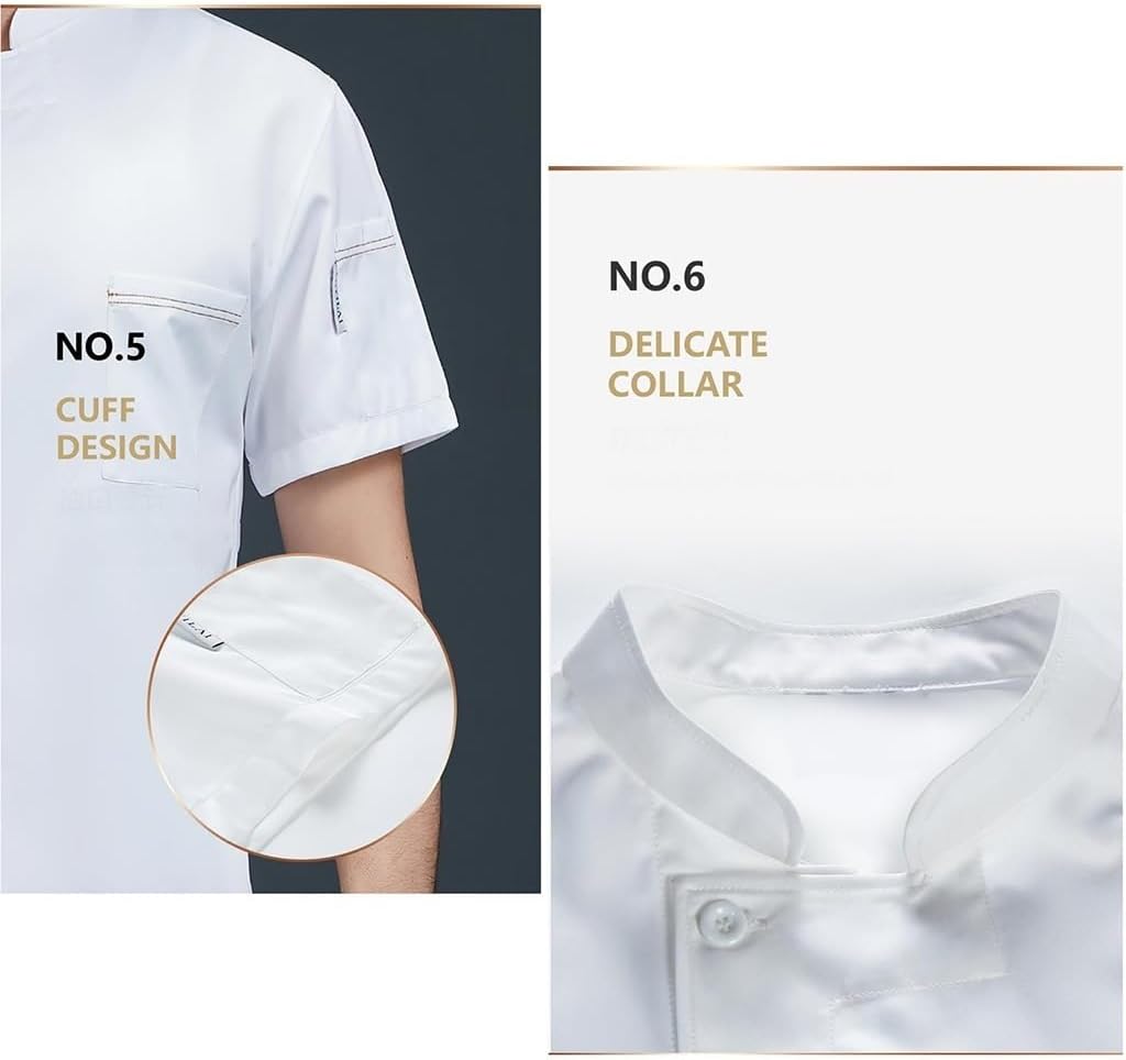 Professional Unisex Chef Jacket for Restaurant Kitchen Cooking Chef Uniforms Short Sleeve Women Men Chef Coat