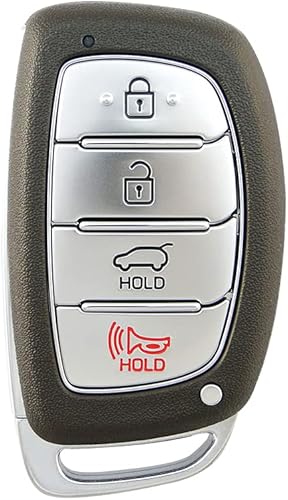 Miniatura 2 de A.M.E. - Funda para mando a distancia para Tucson Elantra Sonata Smart 4 botones (botón pulsador) (2 unidades, combo negro y azul)