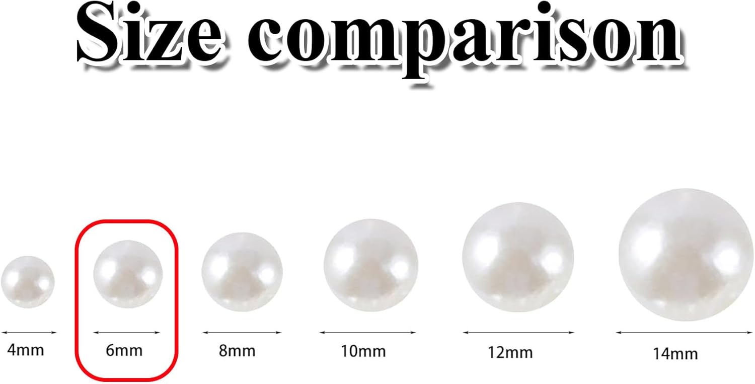 1200pcs Pearl Beads for Crafts, 6mm Round Pearl Beads with Hole for Jewelry Making DIY Craft Bracelet Necklace and Vase Filler (Purple) - Image 3