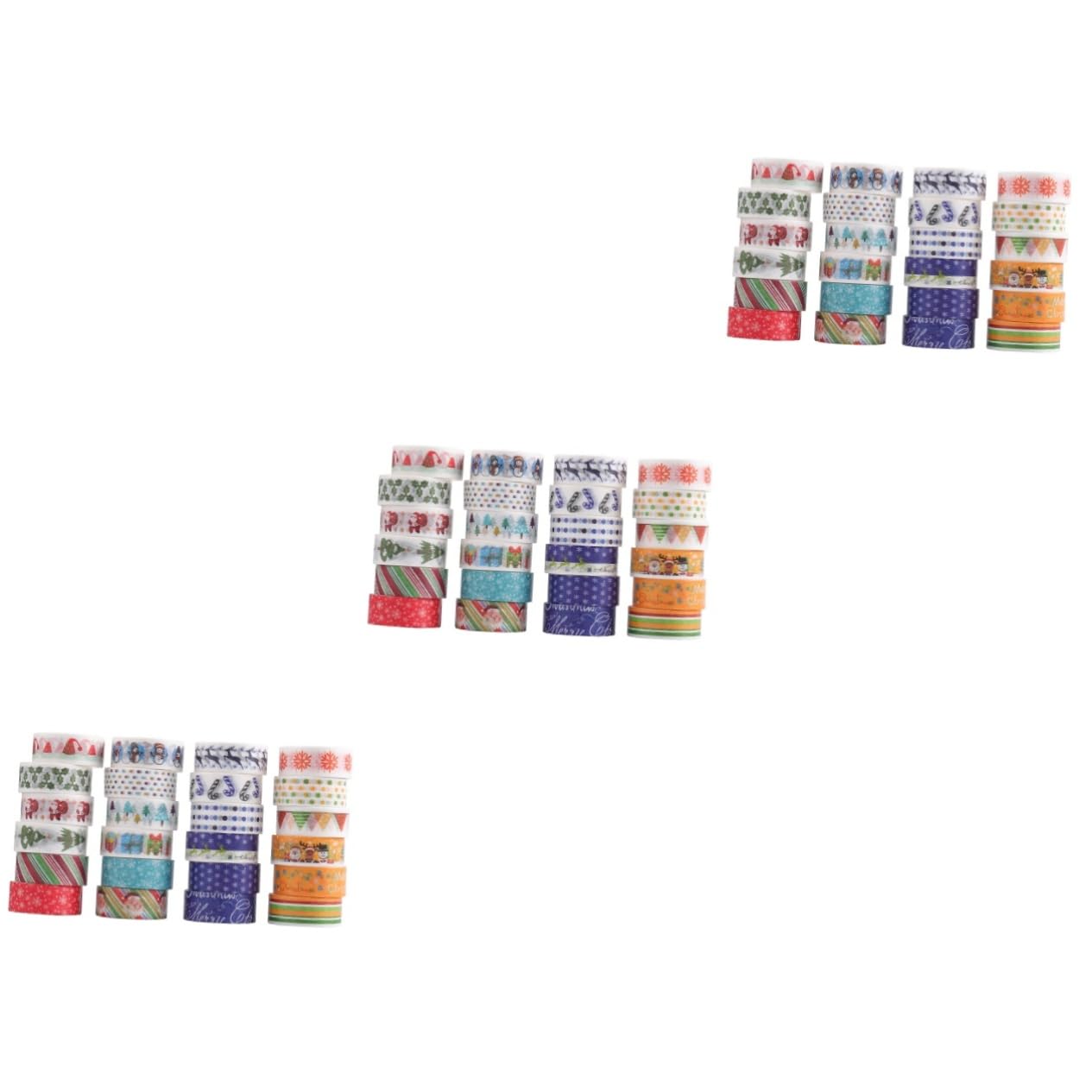 SHINEOFI 3 Set Di Nastri Washi A Tema Natalizio Nastri Larghi Con Stampa Colorata Per Sigilli Di Buste Sigilli Di Imballaggio 24 * 3