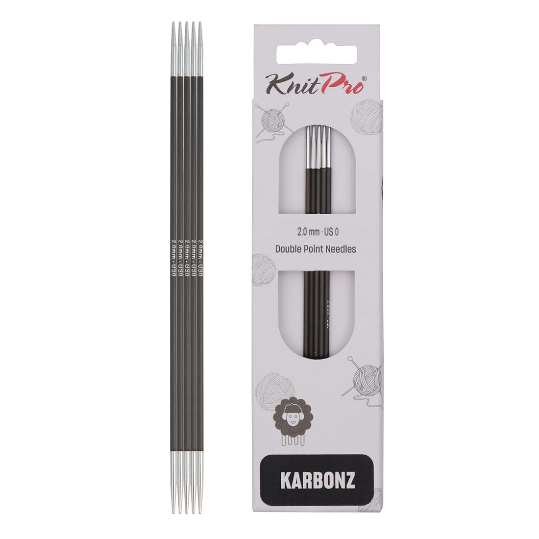 KnitPro Karbonz Double Pointed Needles 6" (15cm) | 2.00 mm