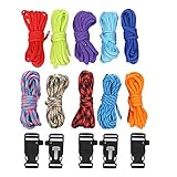 magt paracord multicolor, 10 pezzi 3 metri paracord multifunzionale paracord multicolore cordino in poliestere nylon 7 fili paracord cordoncino resistente per paracord multicolor cordino nylon