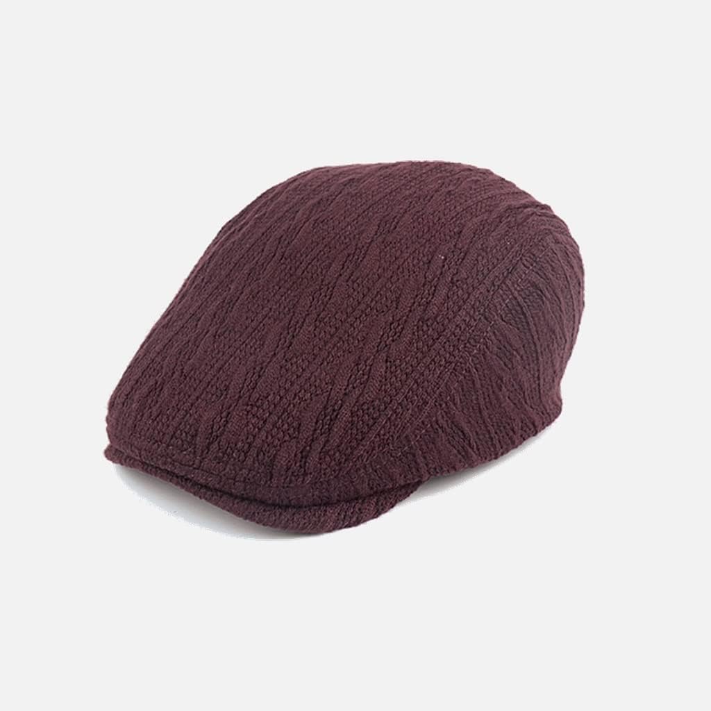 VIDI Beret Hat Fashion Knit Newsboy Winter Warm Flat Cap Ladies Men Ivy Solid Color Duckbill