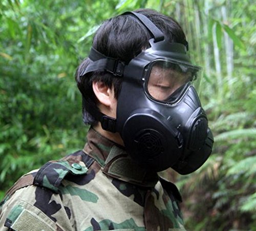 Maschera protettiva tattica M50 per softair e paintball, design doppia ventola, nera