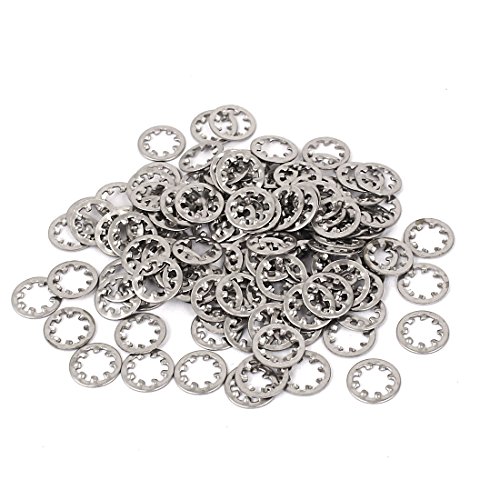 Aexit M5×10mm�X�e�����X�X�`�[���������X�^�[���b�N�t�@�X�i�[���b�V���[50PCS(M5 x 10 mm Acier Inoxydable dent interne etoile rondelles fixation serrure 50PCS