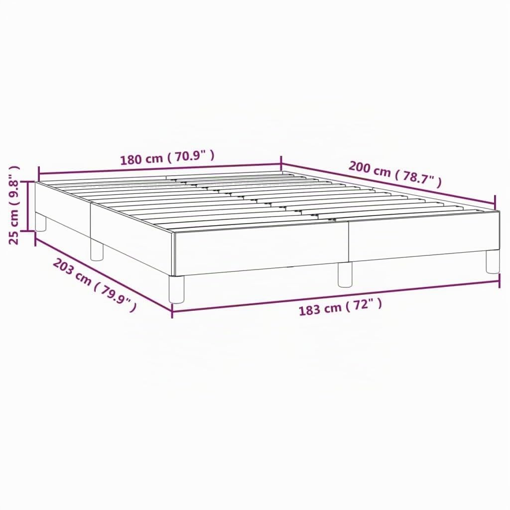 vidaXL Estructura de Cama Matrimonial Somier Tapizado Dormitorio Base Habitación Muebles Mobiliario Cuarto Descanso de Tela Gris Taupe 180x200 cm