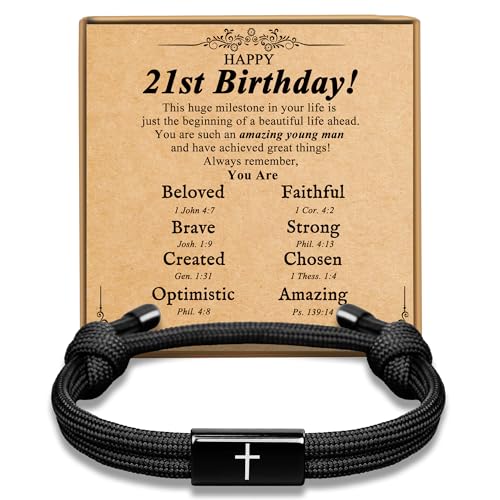 PEALICIOUS 21st Birthday Gifts for Him, Happy 21st Birthday Bracelets as 21st Birthday Decorations...