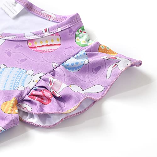 Toddler Girl Bunny Pattern Dress Flutter Sleeve Princess Party Summer Clothes 4-5T3
