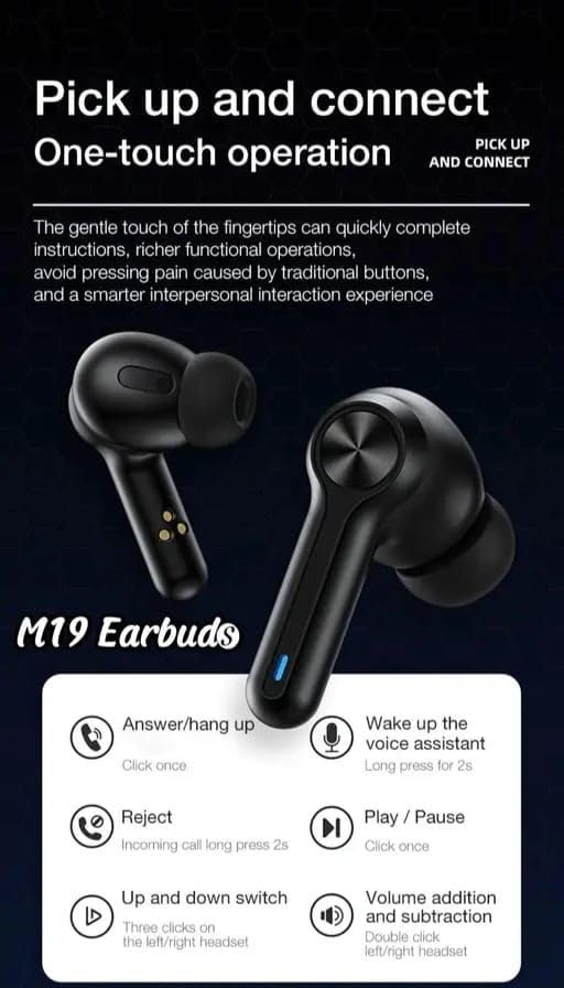 Generic M19 Wireless Earphones with LED Charging Case - Image 4