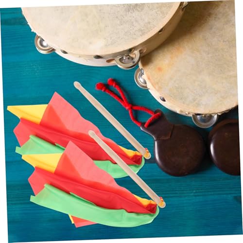 Abaodam Boys and Girls Rhythmic Gymnastics Drumsticks Wooden Twirler Wand Stick Artistic Scarves for Dance miniatura 6