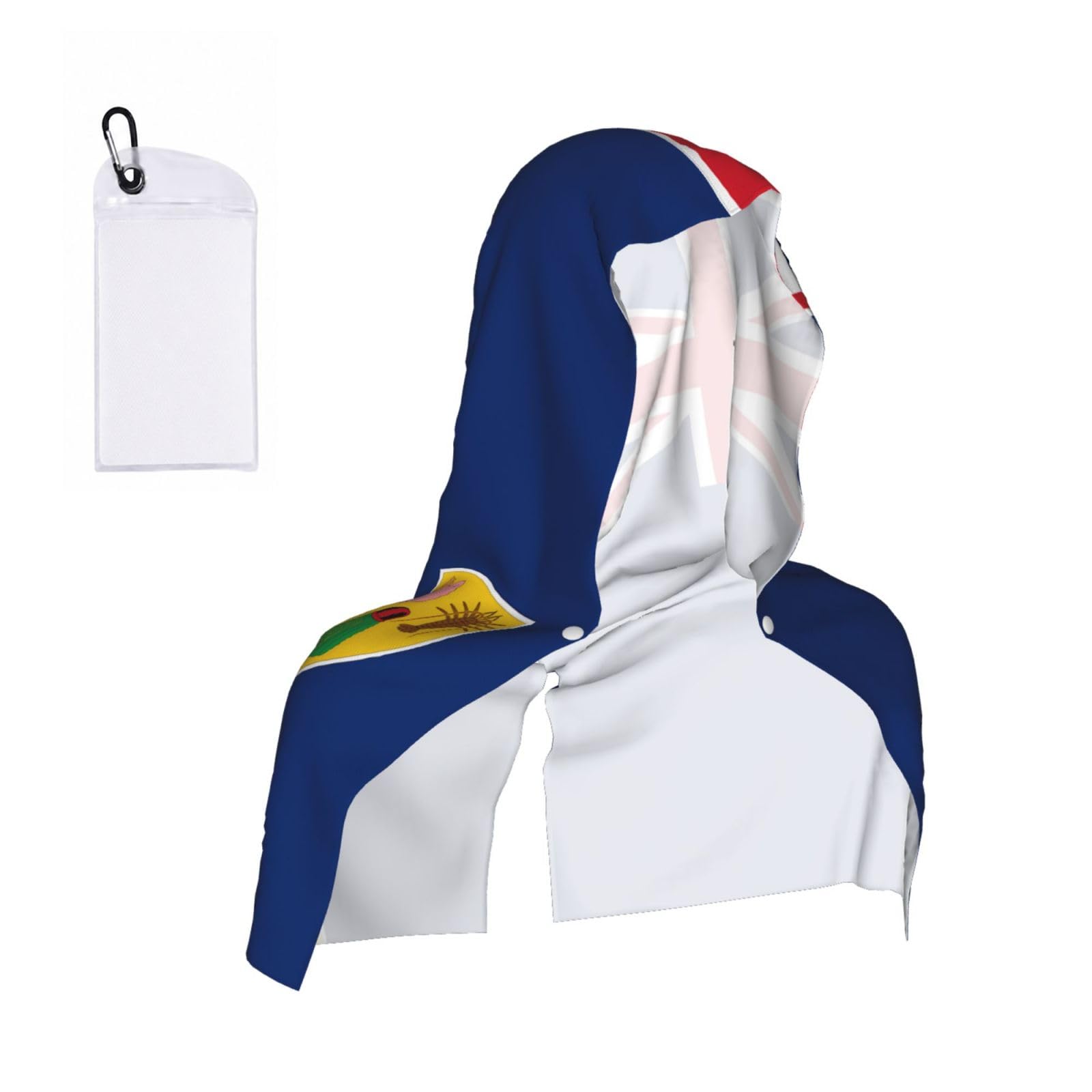 CNTDBU Flag of the Turks and Caicos Islands Cooling Towel Hooded-Instant Chill Neck Cover for Sports, UV Cooling Rag for Running Gym