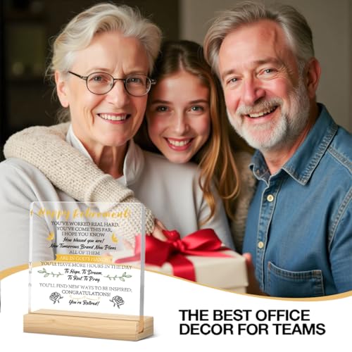 Image of Retirement Gifts for Women /Men, Happy Acrylic Retirement Gifts,Happiness Gag Gift for Retirees-Retire Gift for Retired Cadre Worker Coworker Teacher Nurse Boss